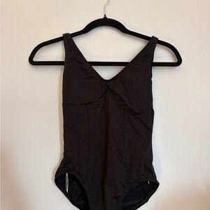 Black Pinched Adjustable Leg Leotard